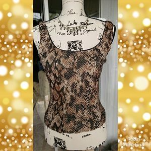 Caché Snakeskin Pattern Top